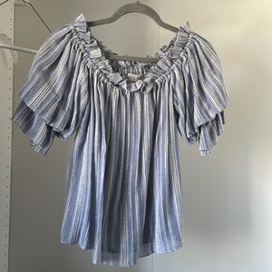 Off the shoulder blue top with detail